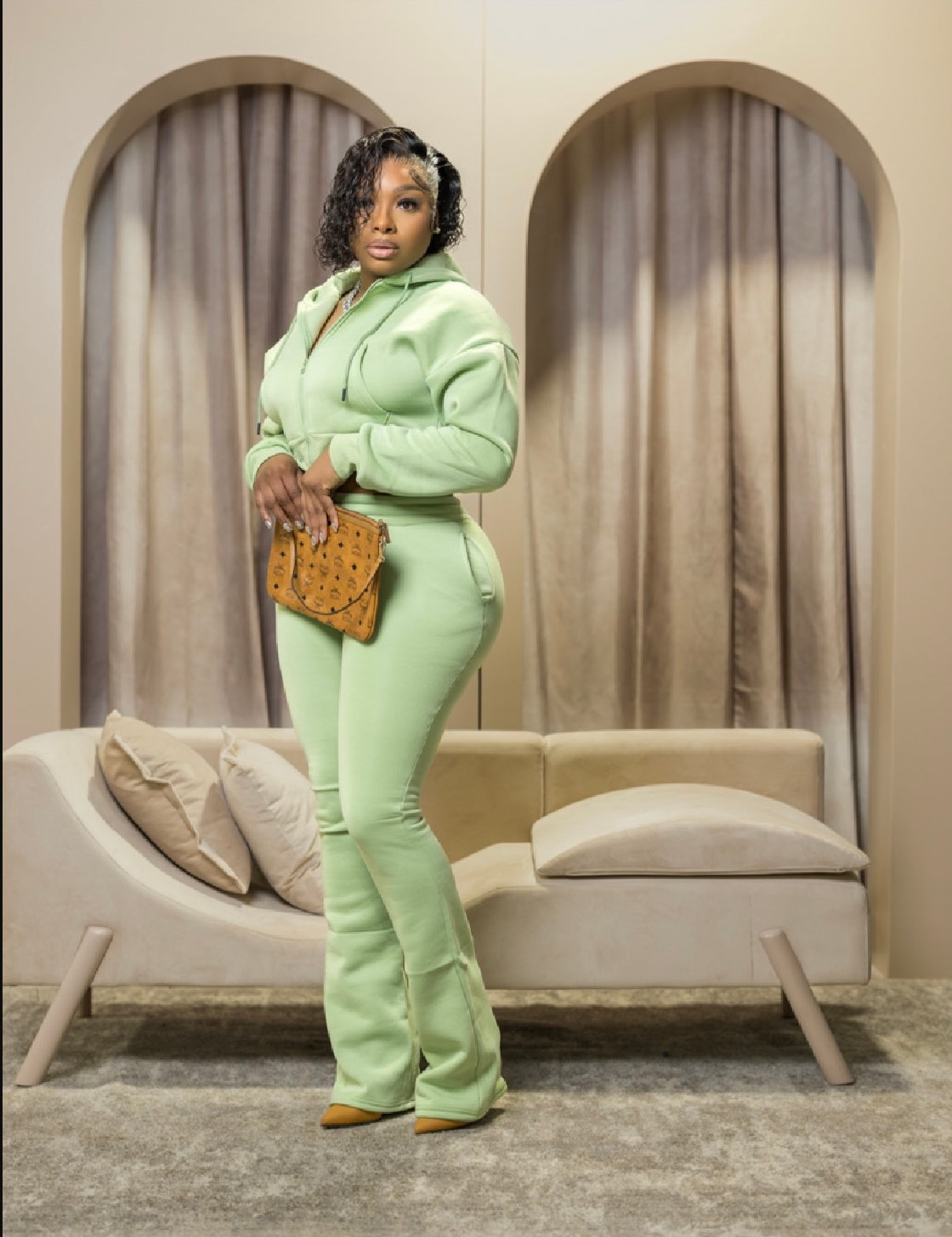 ON TO GO HOODIE JOGGER PANT SET GREEN